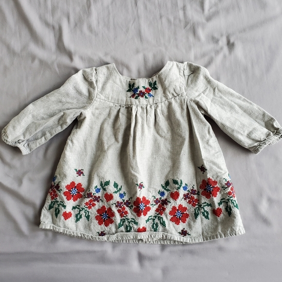 4/$20 Baby Gap Dress with Cross Stitch Detail 3-6 Months - Picture 1 of 6